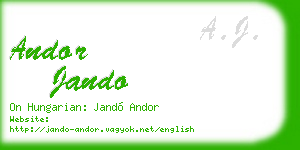 andor jando business card