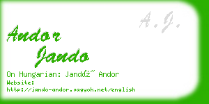 andor jando business card